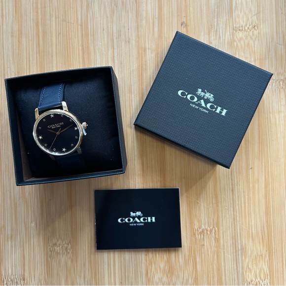 Coach Grand Watch With 36mm Navy Blue Face & Navy Blue Leather Band - Picture 9 of 9